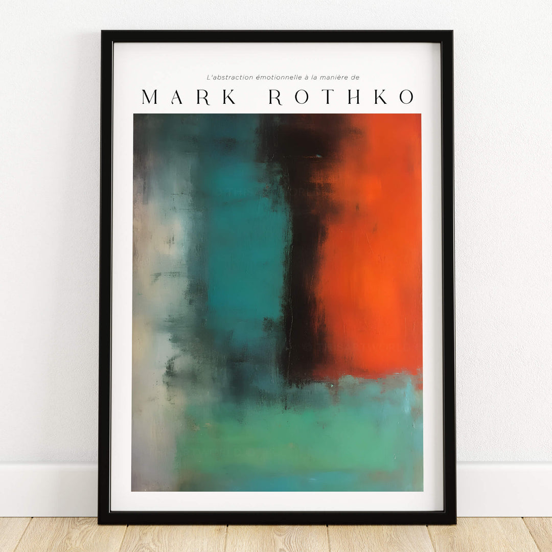 Mark Rothko Style Modern Canvas Abstraction Painting | Contemporary Wall Art in a framed display with vivid colors.