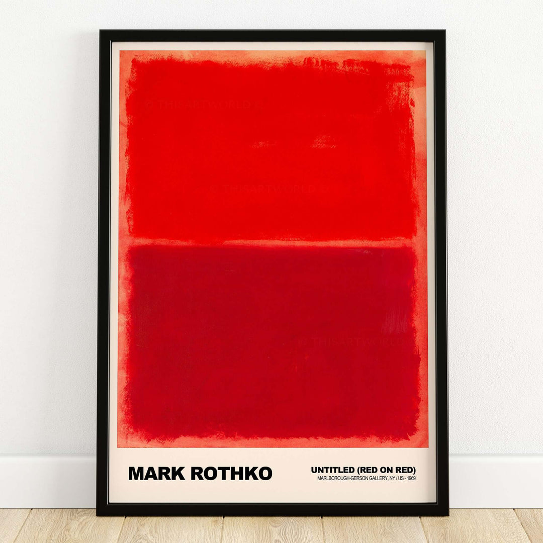 Mark Rothko Untitled Red on Red 1969 Abstract Art Print Color Field Painting Poster framed wall art