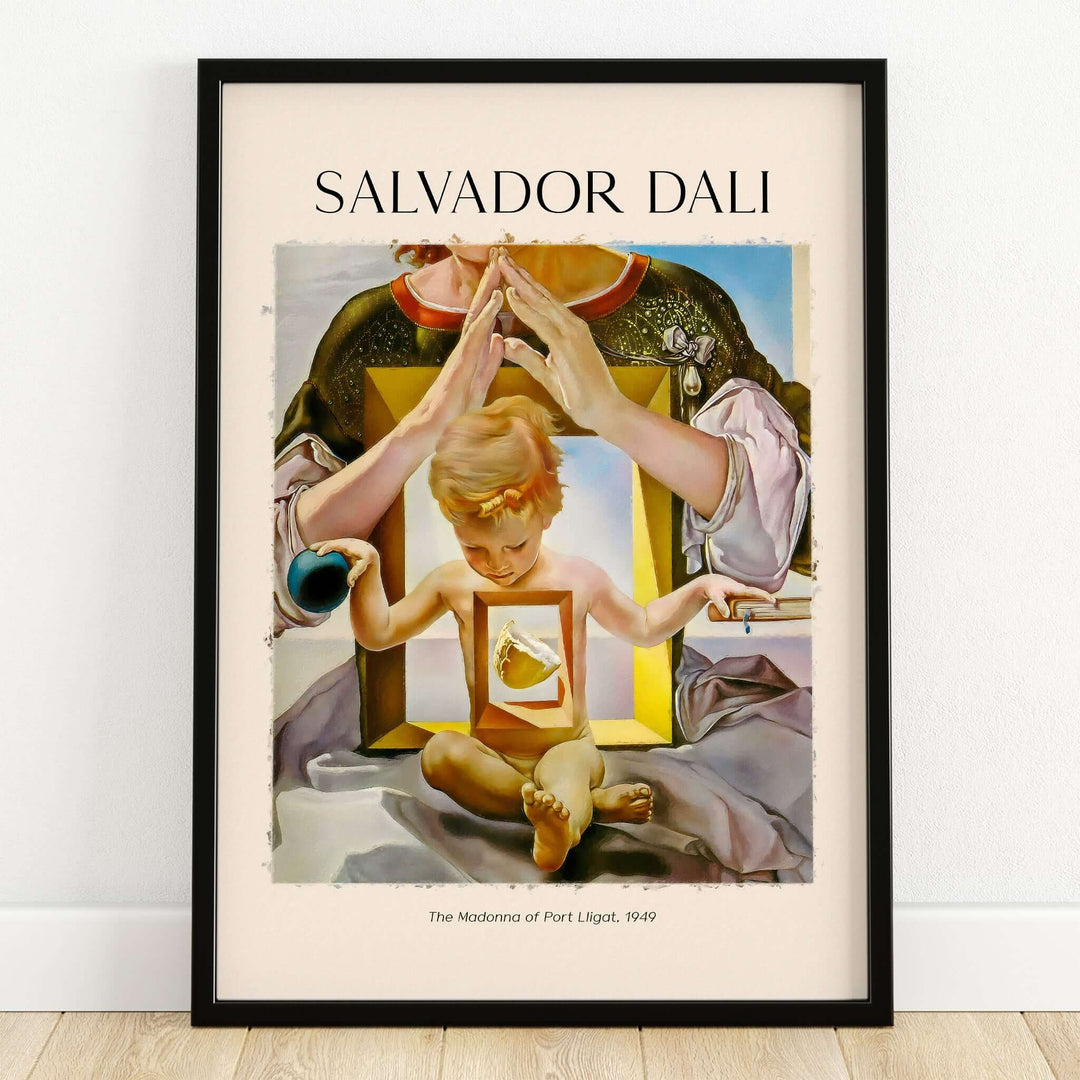 Salvador Dali Madonna Port Lligat 1949 Surrealist Religious Art Print Poster Gala showcasing Dali's unique style.
