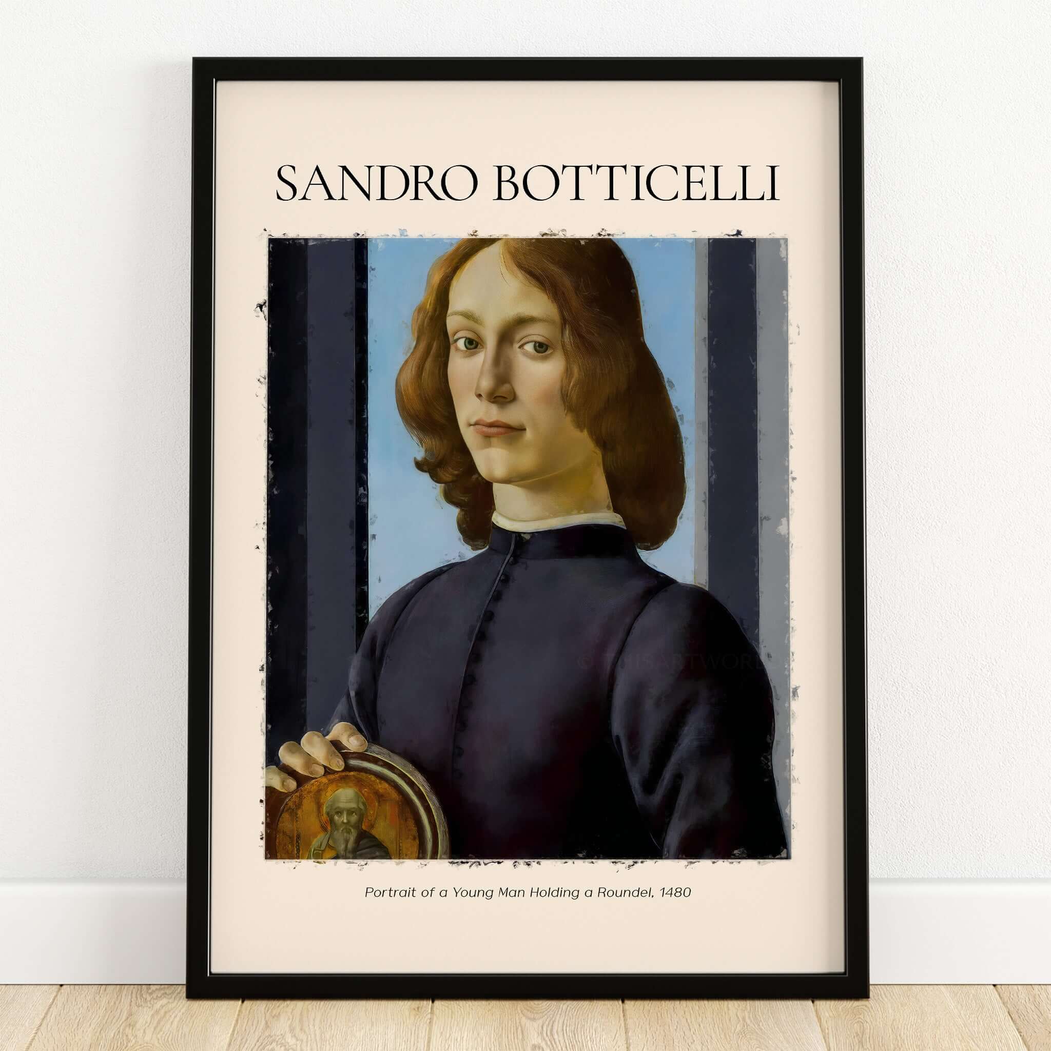 Botticelli Portrait of a Young Man Roundel 1480 Art Print Renaissance Florentine Poster
