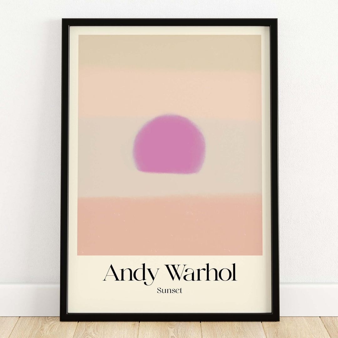 Andy Warhol Sunset Pastel Pink Purple Pop Art Print Subtle Abstract Poster Wall Art