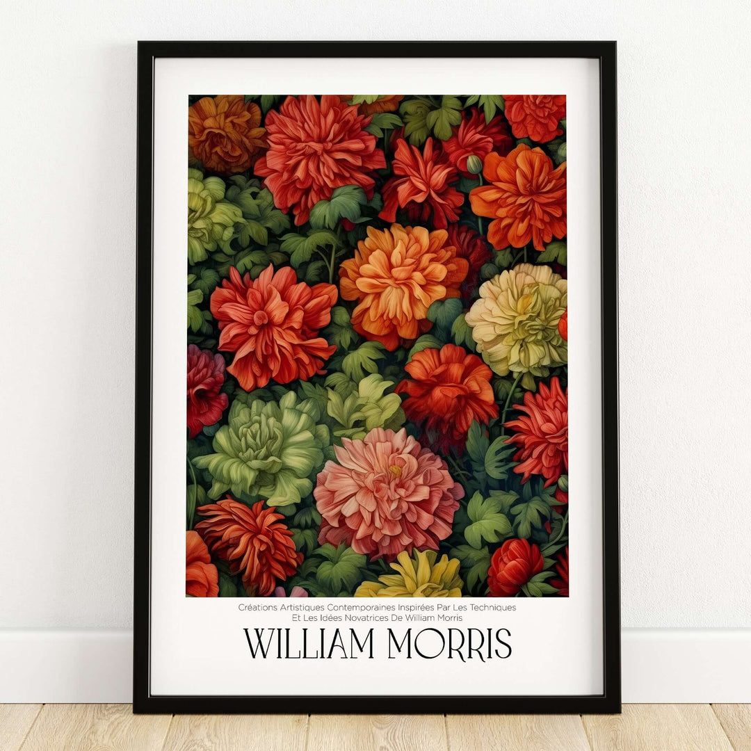 William Morris Prints - Abundant Floral Bloom Art Print - Colourful Botanical Poster featuring vibrant floral design.