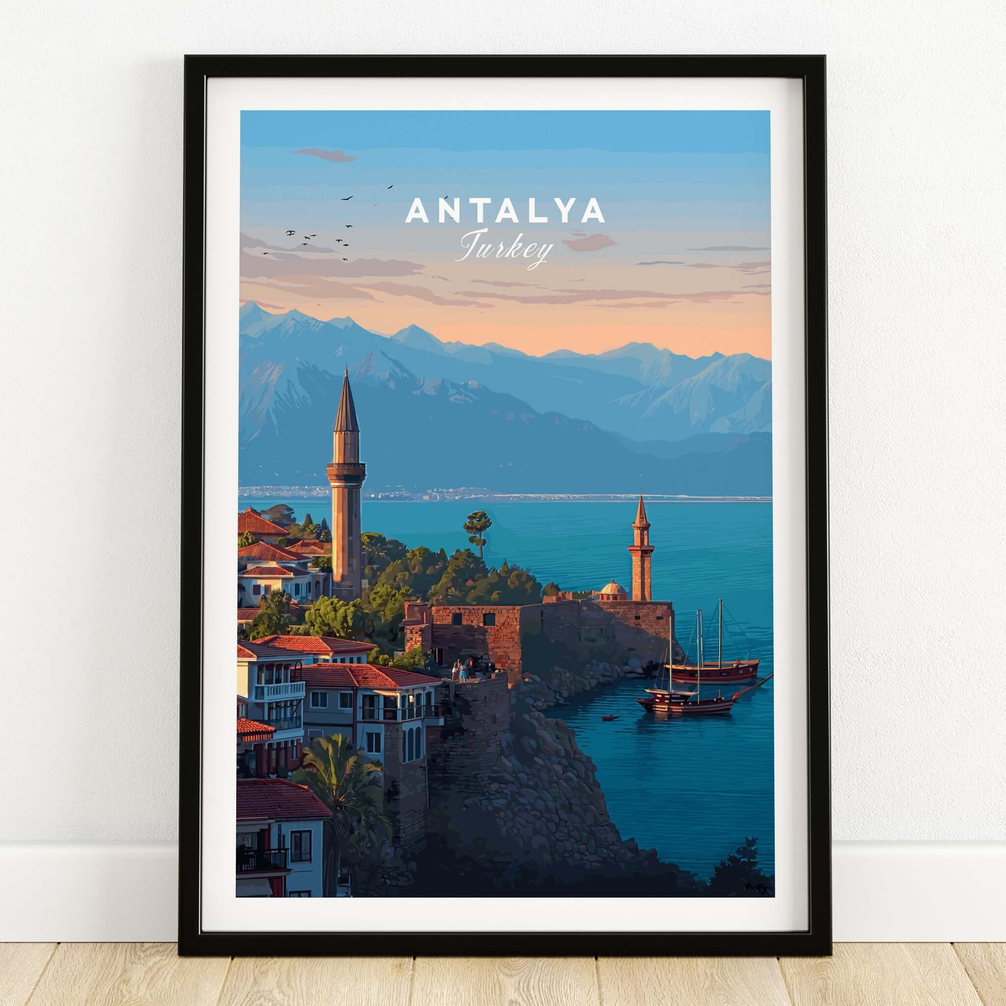 Antalya Canvas Print | Turkish Architecture Wall Decor showcasing coastal architecture and scenic Turkish landscape.