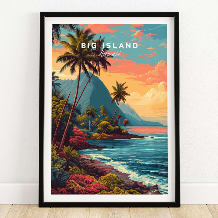 Big Island Hawaii Kona Coast Canvas Art Print | Vibrant Hawaiian Wall Art showcasing vivid landscapes and tropical scenery.