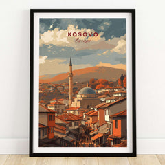 Kosovo Balkan City Rooftops Canvas Print | European Travel Wall Decor