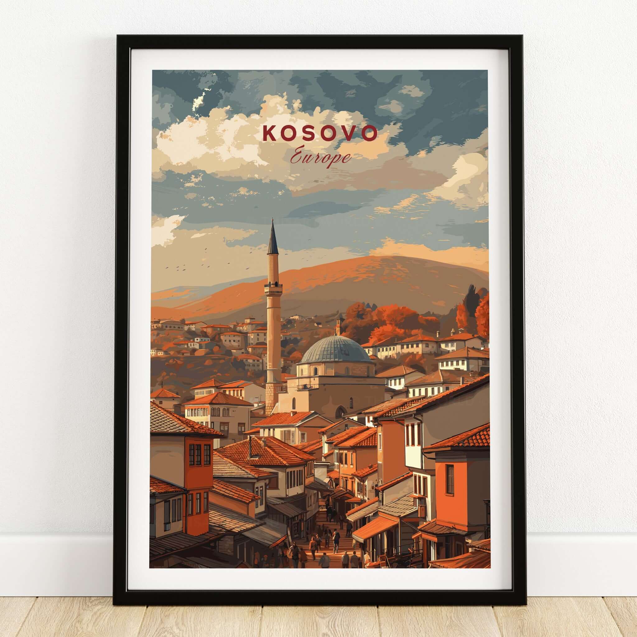 Kosovo Balkan City Rooftops Canvas Print | European Travel Wall Decor