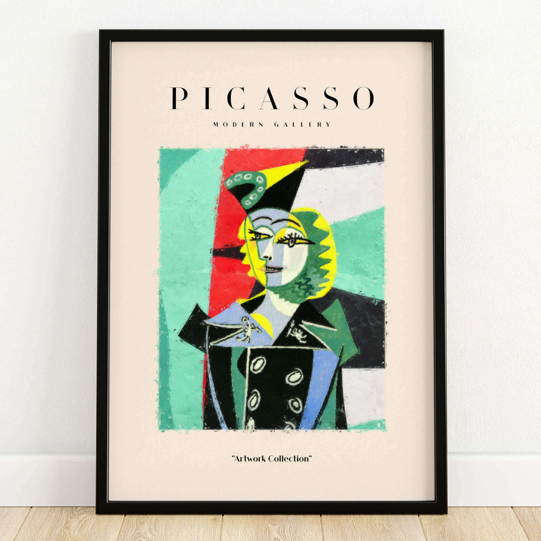 Picasso Woman Black Jacket Abstract Portrait Poster Cubist Style Artwork Print Collection