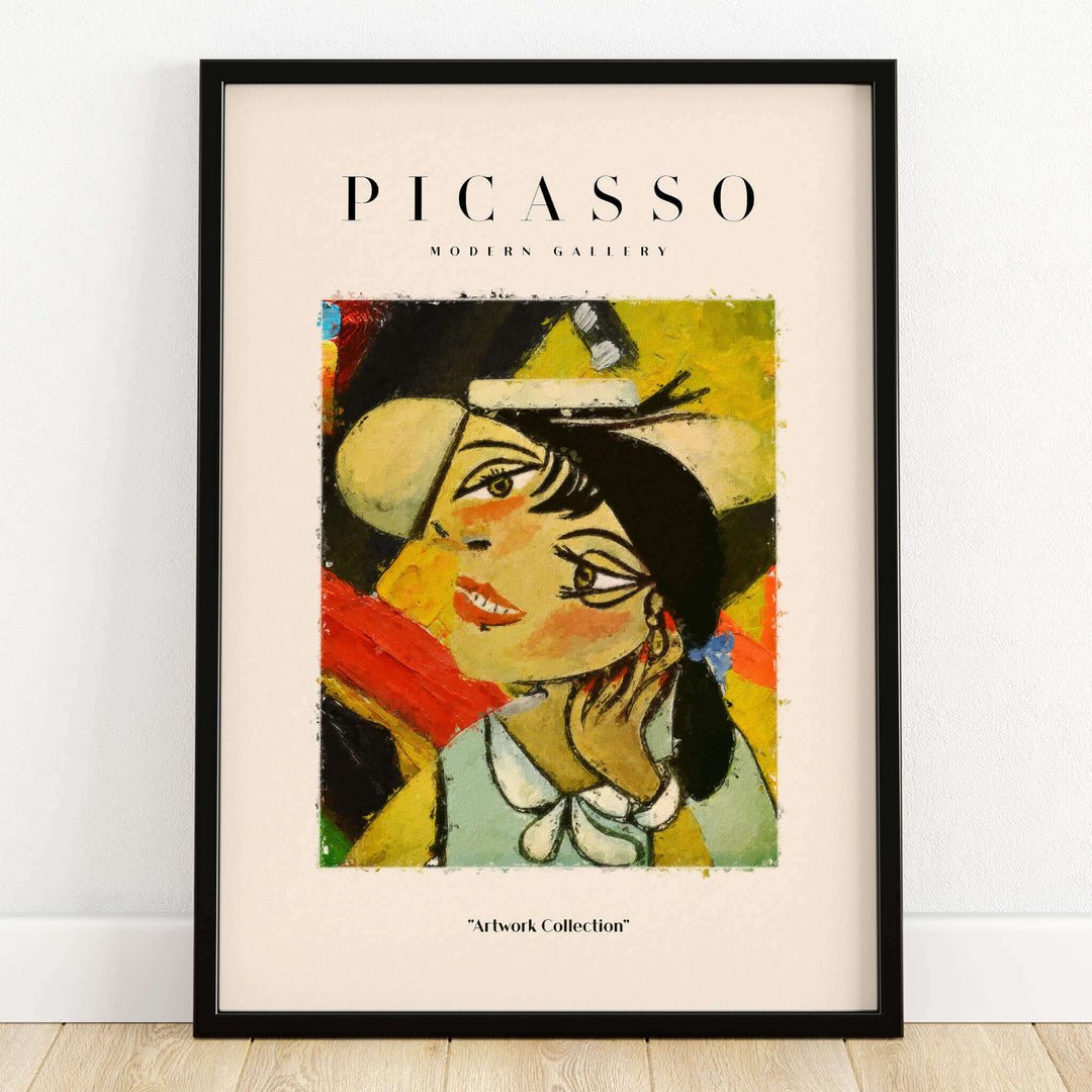 Picasso Smiling Woman Abstract Portrait Poster Cubist Style Artwork Print Modern Gallery