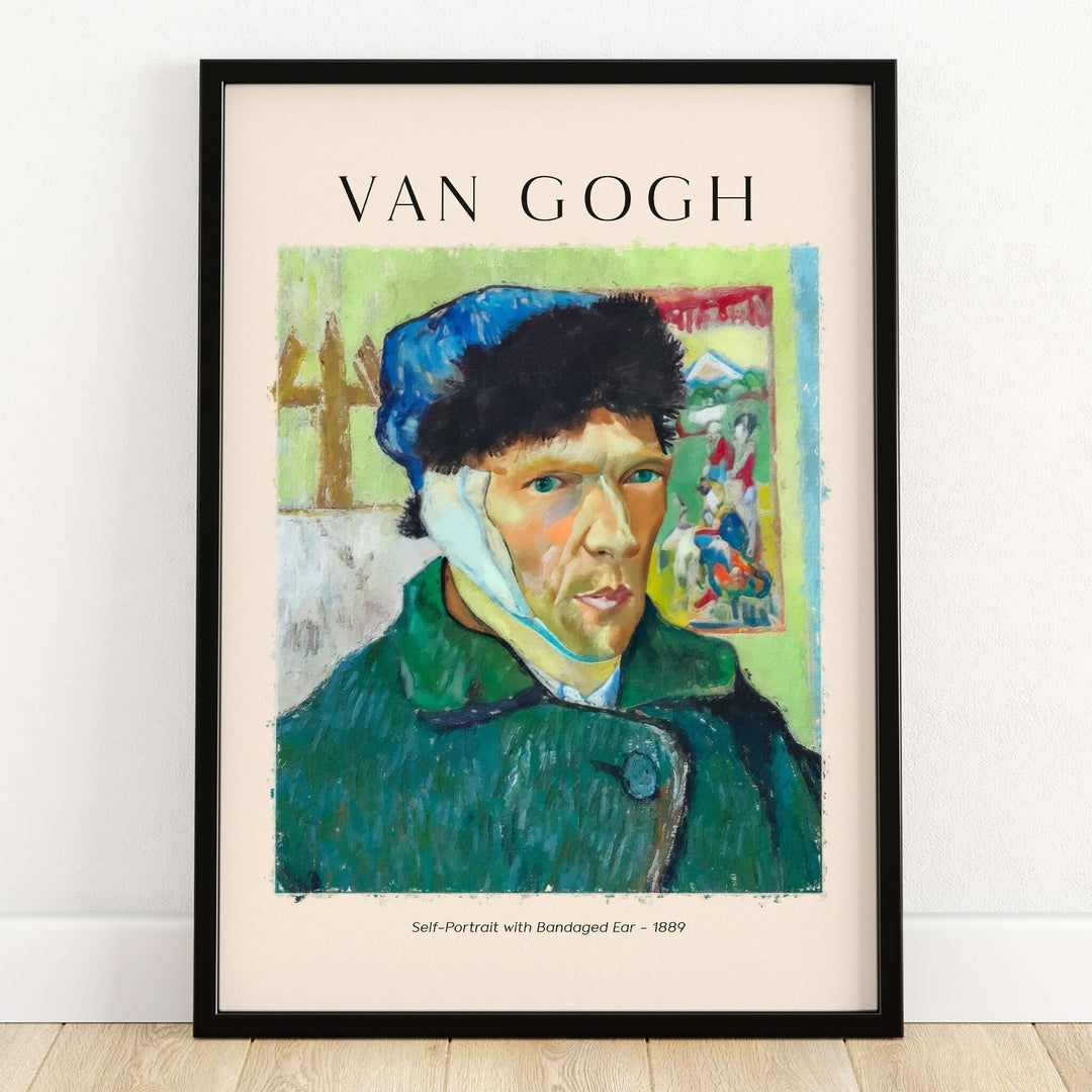 Vincent van Gogh Self Portrait Bandaged Ear 1889 Famous Art Print Poster Wall Decor.
