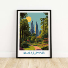 Kuala Lumpur Malaysia Print Sunny Urban Oasis - Malaysian Travel Poster showcasing vibrant cityscape and greenery.