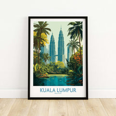Kuala Lumpur Malaysia KLCC Park Wall Art - Malaysian Skyline Art Print featuring lush greenery and iconic skyline.