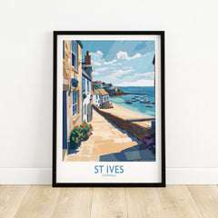 St Ives Cornwall Coastal Alleyway Wall Art - Cornish Travel Destination showcasing the coastal view and charming alleyway.