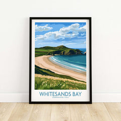 Whitesands Bay St David's Peninsula Print - Wales Travel Decor showcasing stunning coastal scenery.