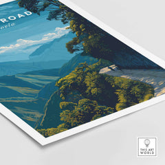 Death Road Yungas Adventure Scenic Print | Bolivian Travel Wall Decor showcasing a breathtaking landscape and thrilling road.