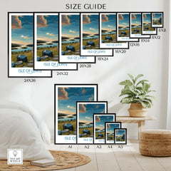 Isle of Lewis Scotland Canvas Print | Outer Hebrides Landscape Poster size guide for various print dimensions.