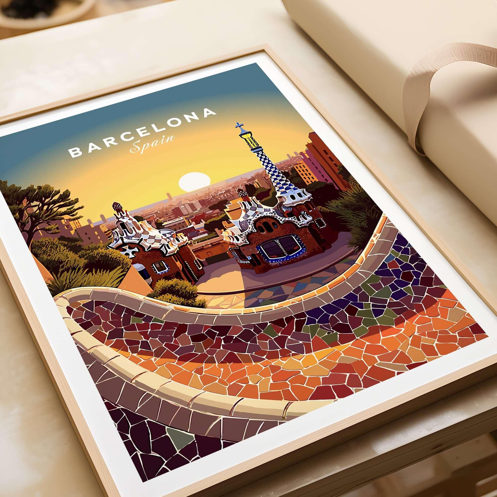 Vibrant Barcelona Travel Poster Print for Your Home – This Art World
