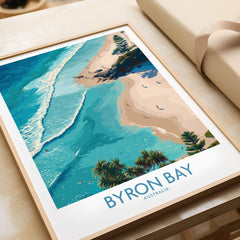 Byron Bay Beach Australia Canvas Art Print showcasing vibrant turquoise waters and pristine sands of Byron Bay.