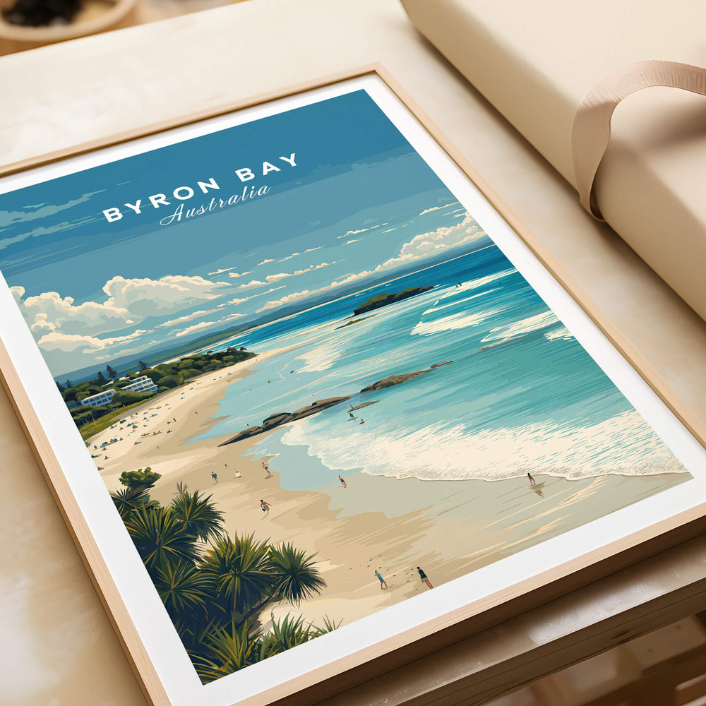 Byron Bay Poster - Canvas Beach Print showcasing the stunning coastal view of Byron Bay, Australia.
