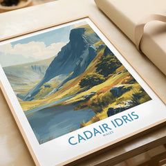 Framed art print of Cadair Idris mountain landscape, unwrapped, nature wall decor gift