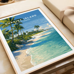 Captiva Island Travel Poster – White Sand Beach and Turquoise Water Art featuring a scenic view of the coastline.