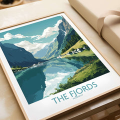 Fjords Wall Art | Modern Style showcasing Norway's stunning fjords and landscapes in vibrant colors.