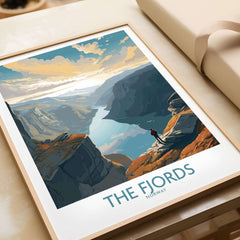 Fjords Wall Art | Modern Style showcasing a breathtaking Norwegian landscape, perfect for interior decor.