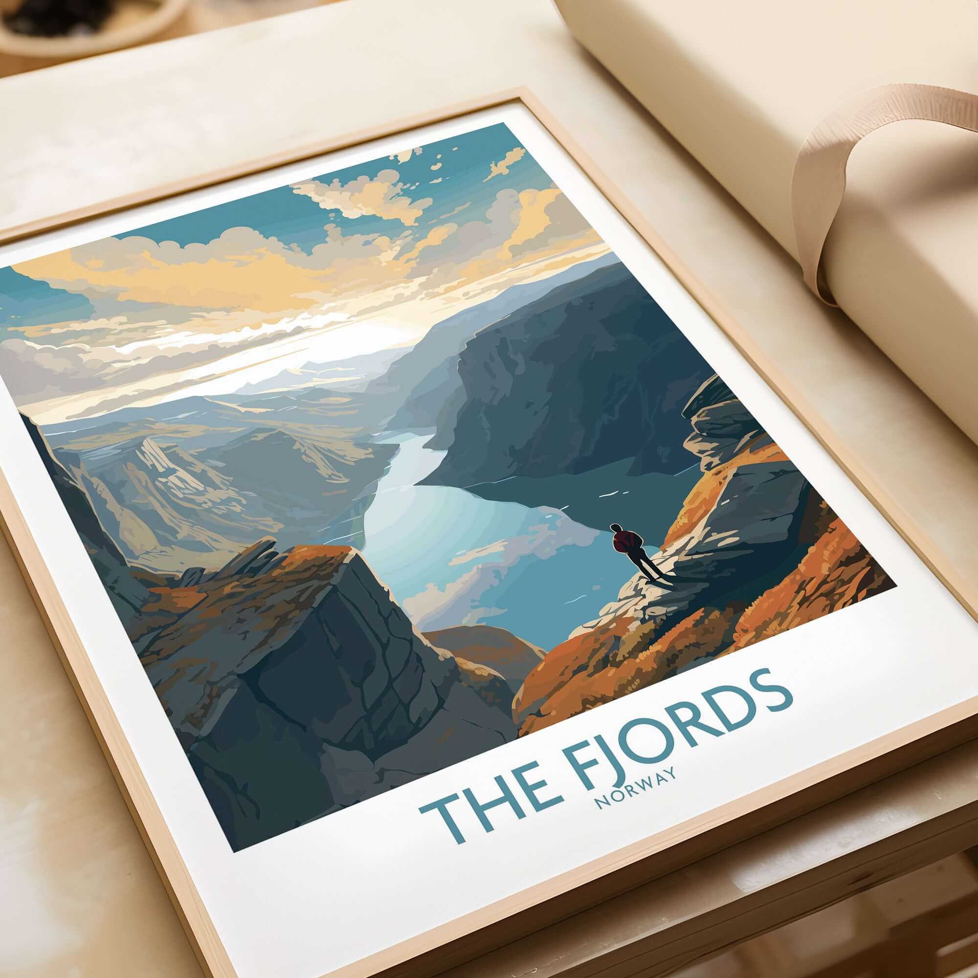 Fjords Wall Art | Modern Style showcasing a breathtaking Norwegian landscape, perfect for interior decor.