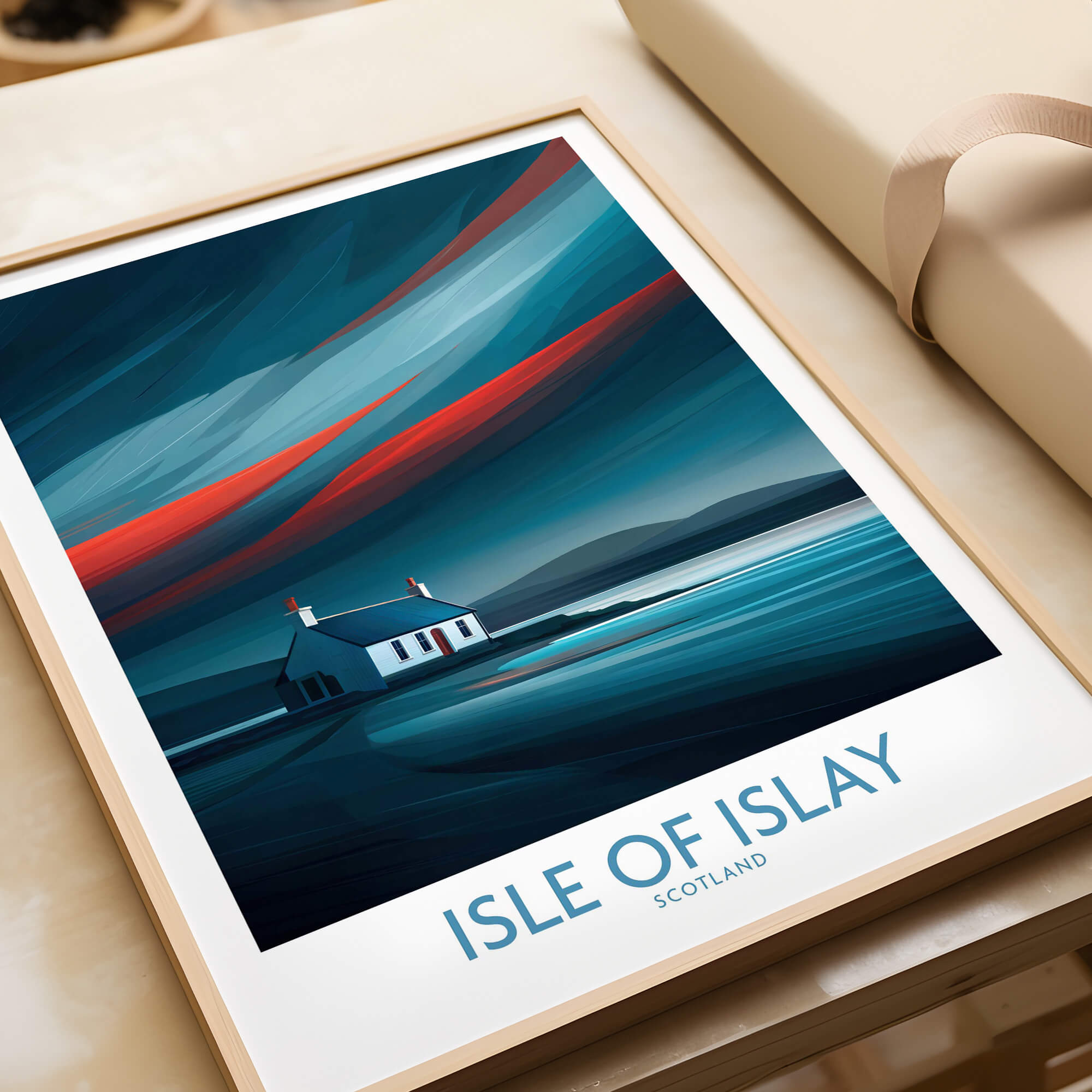 Isle of Islay Scotland Posters | Vibrant Scottish Island Scene Canvas Print featuring a striking coastal landscape.