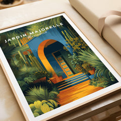 Jardim Majorelle Marrakesh Wall Art Print | Botanical Moroccan Villa Travel Poster