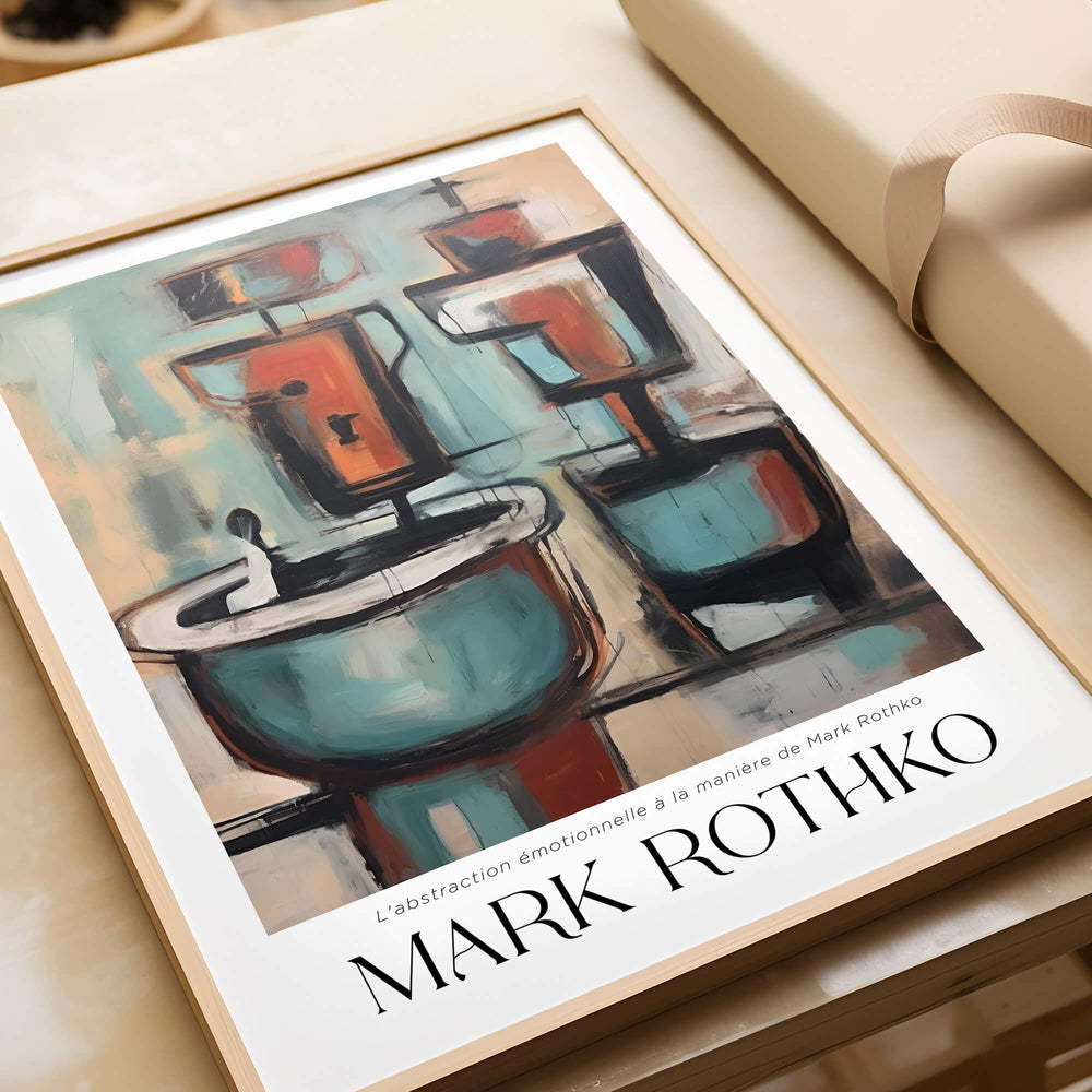 Rothko Style Cubist Abstract Painting | Contemporary Wall Decor featuring a geometric design and vibrant colors.