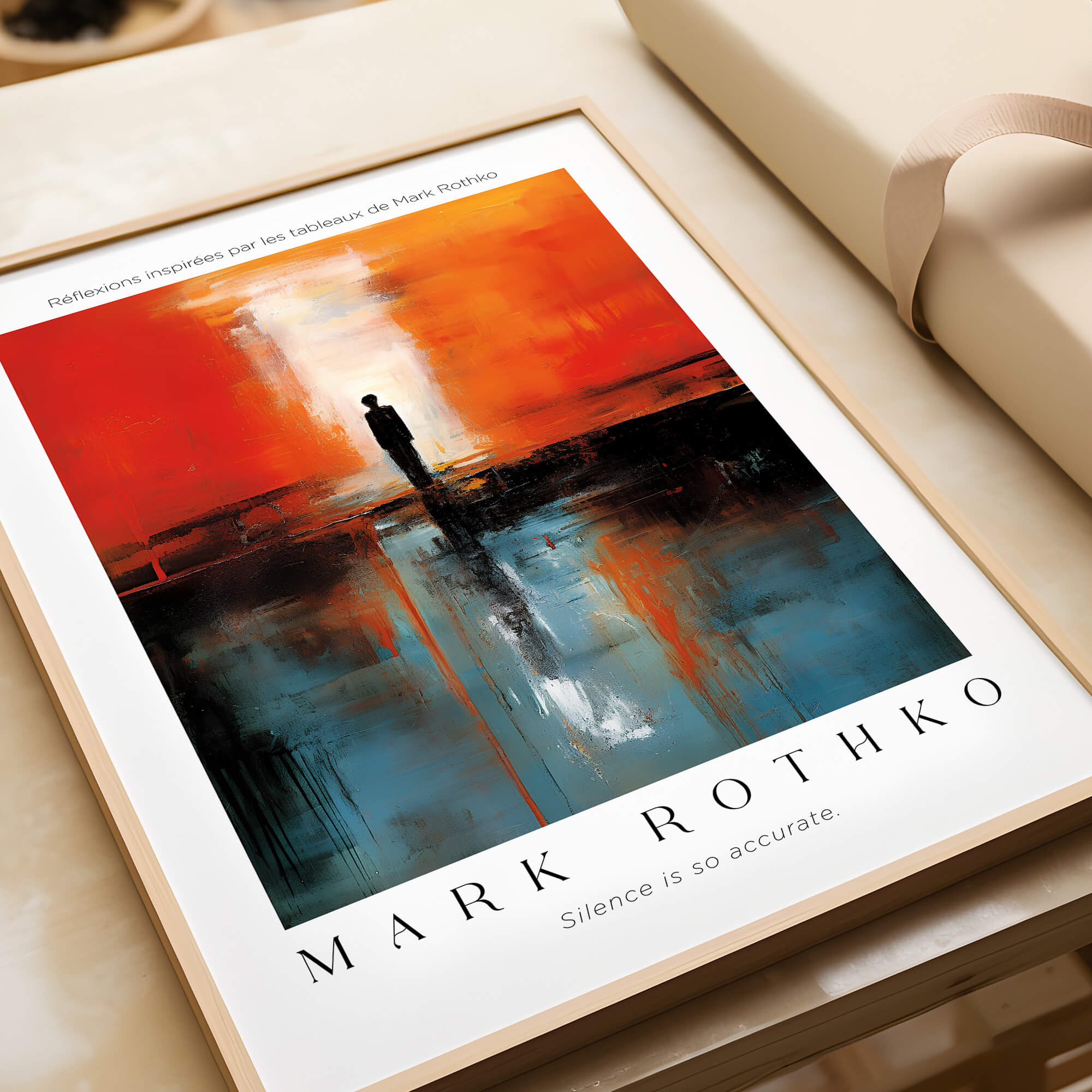 Rothko Style Minimalist Landscape Abstraction Print | Modern Wall Decor framed artwork displaying vibrant colors and abstraction