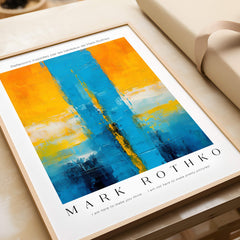 Rothko Style Color Block Abstraction Print | Modern Geometric Wall Art featuring vibrant blue and yellow hues in a bold geometric design.