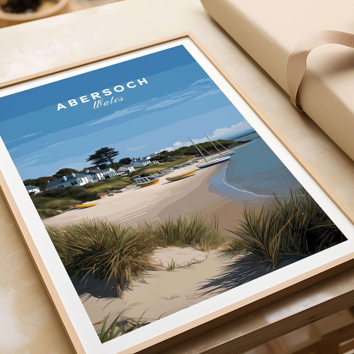 Abersoch Llyn Peninsula Boating Scene Canvas Print | Welsh Seaside Home Decor