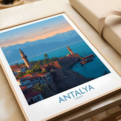Antalya Turkey Art Print | Historic Coastal City Poster featuring stunning coastal views and ancient architecture.