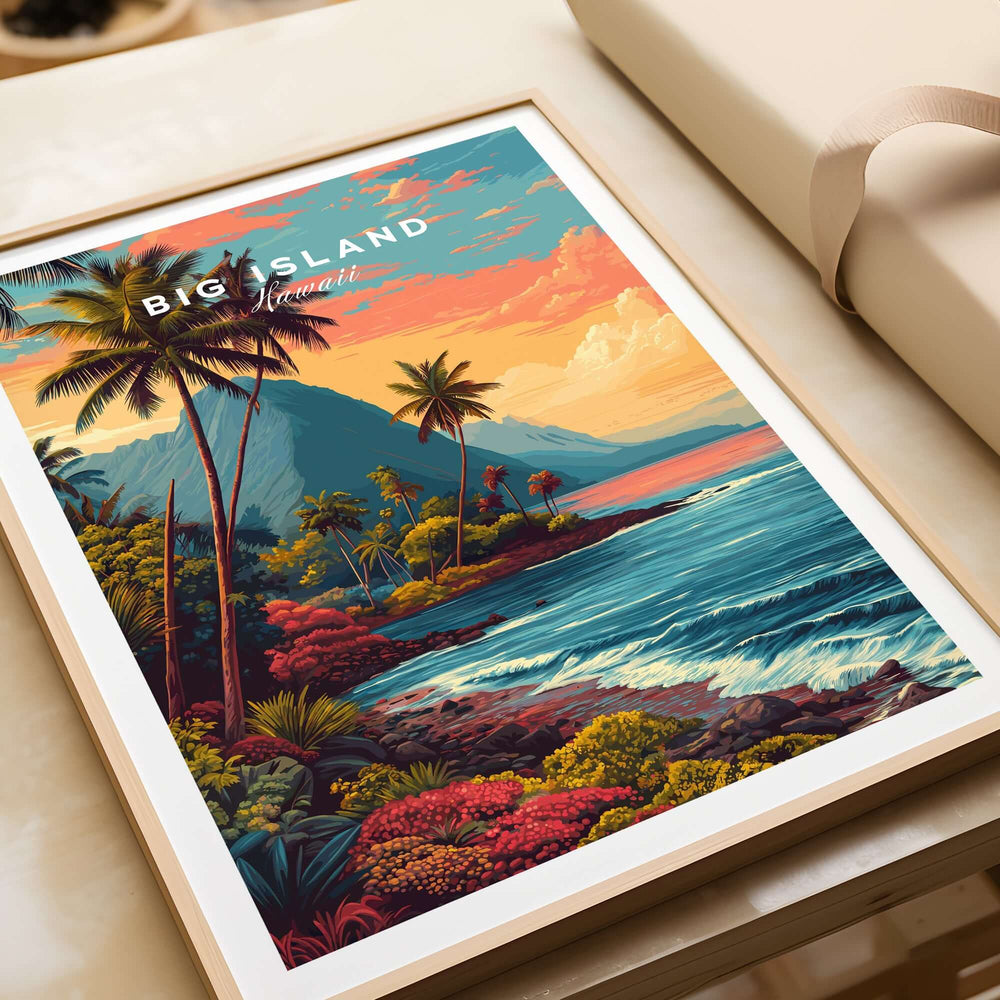 Big Island Hawaii Kona Coast Canvas Art Print | Vibrant Hawaiian Wall Art featuring vibrant tropical landscape.