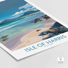 Isle of Harris Poster Scotland Clear Waters - Hebridean Seascape Decor showcasing clear waters and stunning seaside landscape.
