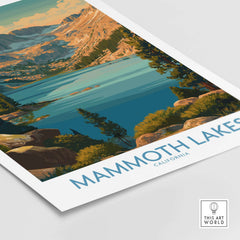 Mammoth Lakes Print California - California Wilderness Poster displaying stunning lake and mountain landscape artwork.