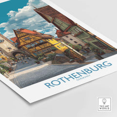 Rothenburg Wall Art Print Germany featuring medieval architecture and charming streets.