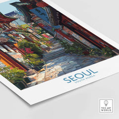 Seoul South Korea Bukchon Hanok Village Poster - Charming City Scene Artwork