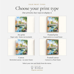 Dublin Ha'penny Bridge on the Liffey watercolour art print, print type options: art print, framed print or canvas