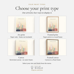Hong Kong city skyline art print, print type options: art print, framed print or canvas