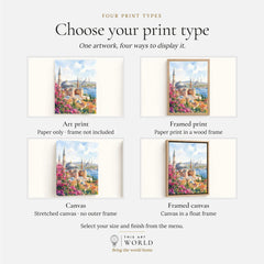 Istanbul Hagia Sophia and Blue Mosque watercolour art print, print type options: art print, framed print or canvas