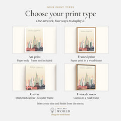 Kuala Lumpur city skyline art print, print type options: art print, framed print or canvas