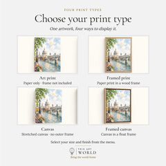 London St Paul's Cathedral and Millennium Bridge watercolour art print, print type options: art print, framed print or canvas
