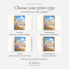 Milan Duomo di Milano watercolour art print, print type options: art print, framed print or canvas