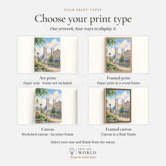 Montreal Notre-Dame Basilica in Old Montreal watercolour art print, print type options: art print, framed print or canvas