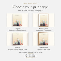 Mumbai city skyline art print, print type options: art print, framed print or canvas