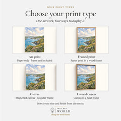 South Devon estuary village and sailing boats watercolour art print, print type options: art print, framed print or canvas
