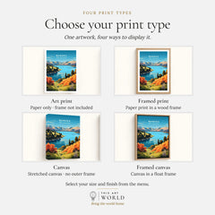 Wanaka Travel Print - print type options: art print, framed print or canvas