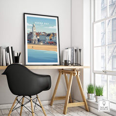Herne Bay Kent Wall Art Print | British Travel Poster displayed in a stylish modern office setting.